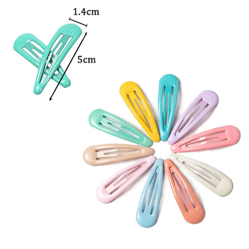 6-40Pcs 5cm Snap Hair Clips for Clip Pins BB Hairpin Color Metal Barrettes Baby Children Women Girl Styling Accessories |