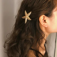 fashion geometric metal silver color moon starfish uneven surface hairpins vintage female barrettes styling accessories