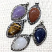 natural stone opal necklace pendant water drop tigers eye amethysts charms for jewelry diy making earrings bracelet accessories