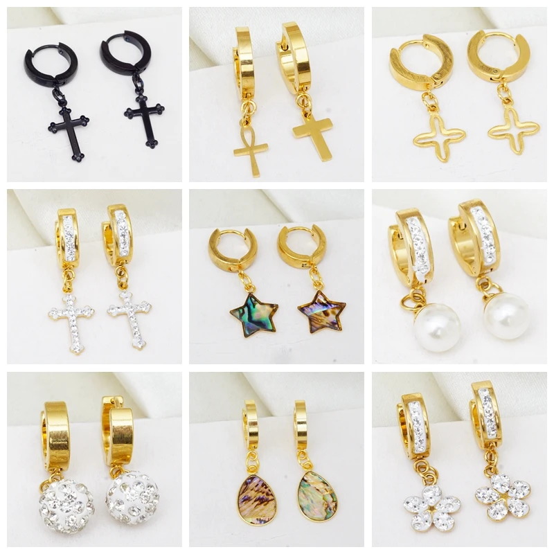 2020 новые серьги кольца из нержавеющей стали для женщин женские Стразы Золото