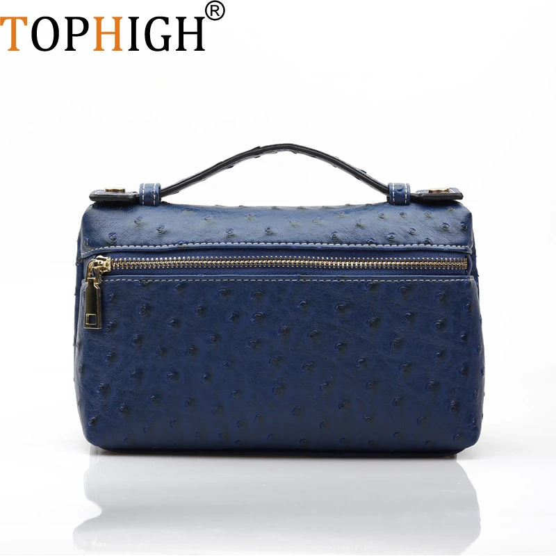 TOPHIGH Blue Ostrich индивидуальный дизайн Змеиный узор натуральная кожа маленькая