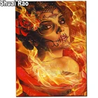 Картина с изображением женщины с изображением сахарного черепа, 5D кристалл, вышивка, Рождественская живопись, подарок на Хэллоуин,