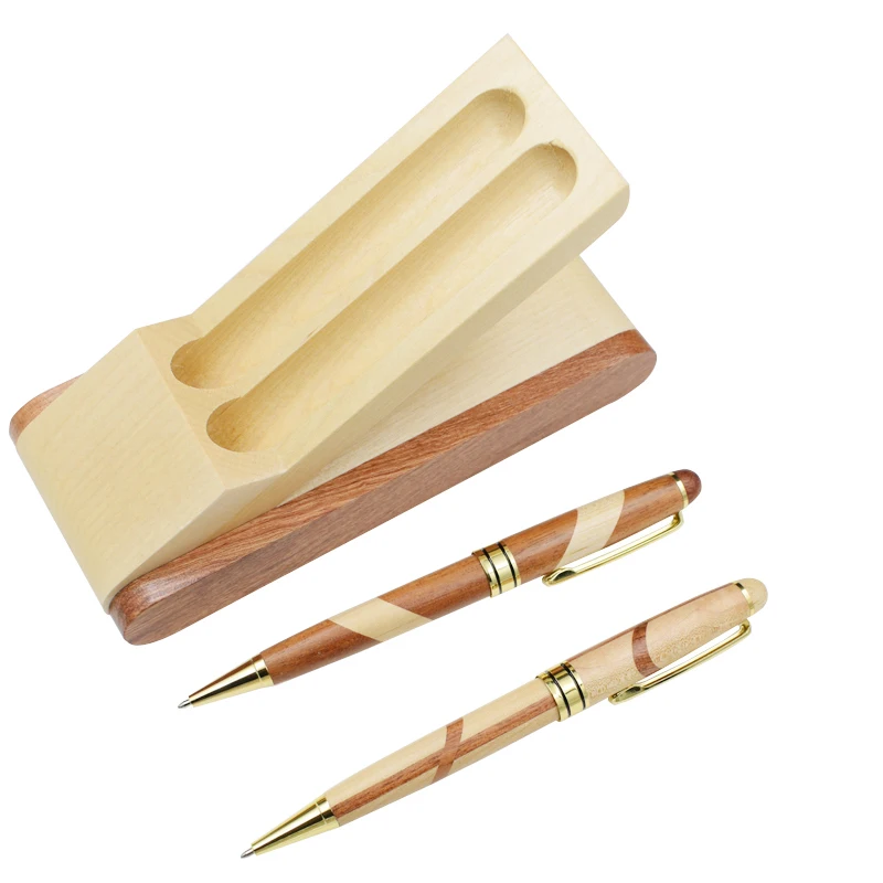 Складная деревянная шариковая ручка с пеналом чехол набор 2 типа ручки