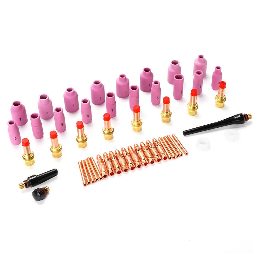 

51pcs TIG Welding Torch Ceramic Cup Gas Lens Collet Accessories Kit for WP-17/18/26 Series