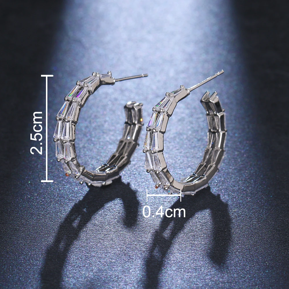 Женские двухслойные серьги Emmaya с прозрачным цирконием Элегантные украшения для