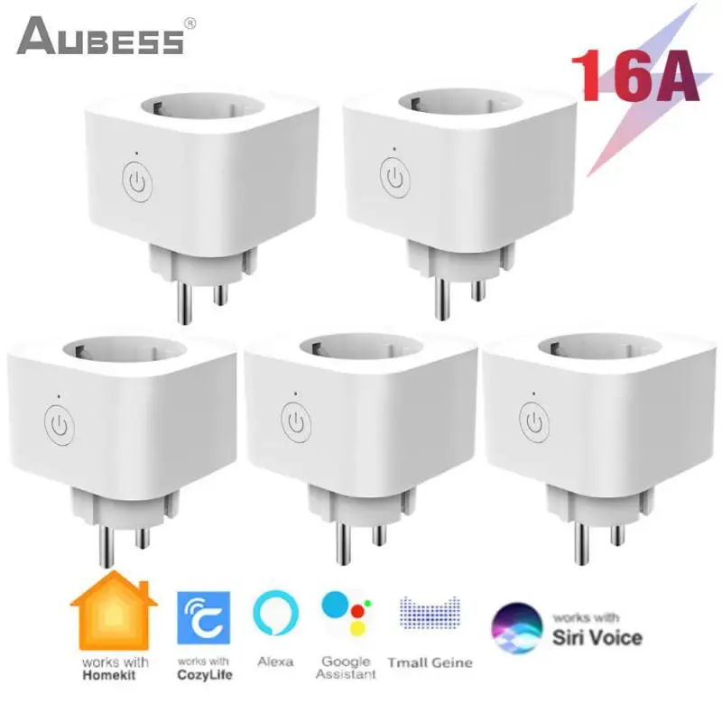 

Smart Plug WiFi Socket EU 16A Timing Function EU Multi Smart Plug Socket APP Control Works With Homekit Cozylife Yandex Alice