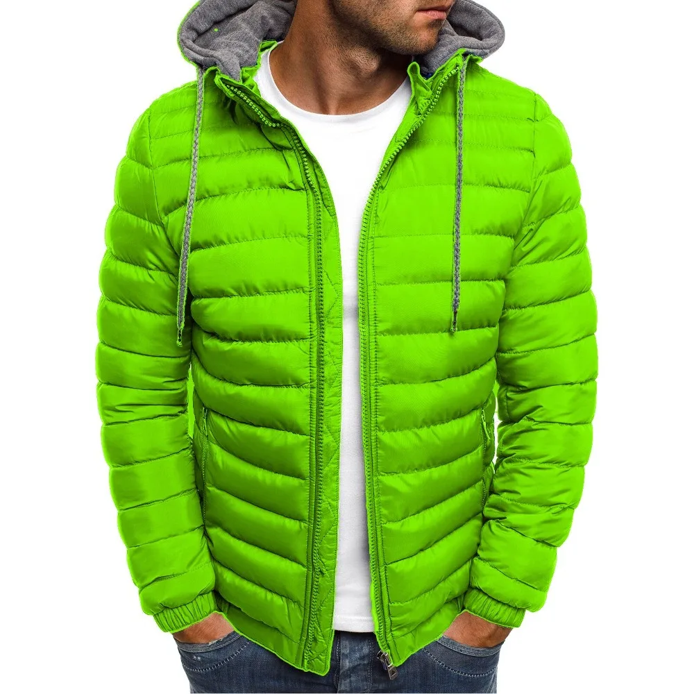 New Fashion ZOGAA Men Winter Solid Parkas Hooded Cotton Coat Jacket Casual Warm Clothes Mens Overcoat Streetwear Puffer Jacket