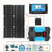 18v solar panel power system kit 30a battery charger controller 300w500w solar inverter set
