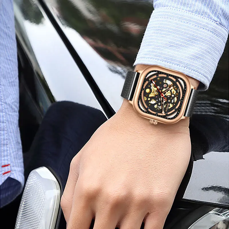 Часы наручные BIDEN Мужские механические брендовые Роскошные водонепроницаемые