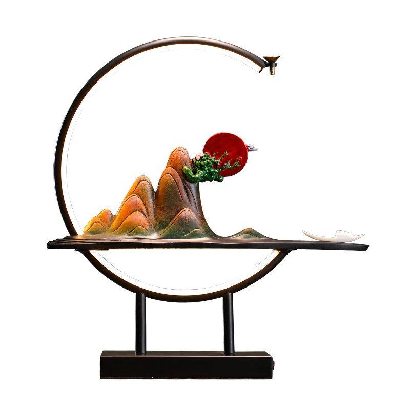 

Creative Incense Burner Metal Backflow Smoke Incense Holder Rockery Creative Room Smell Incienso Quemador Home Decor AC50XX