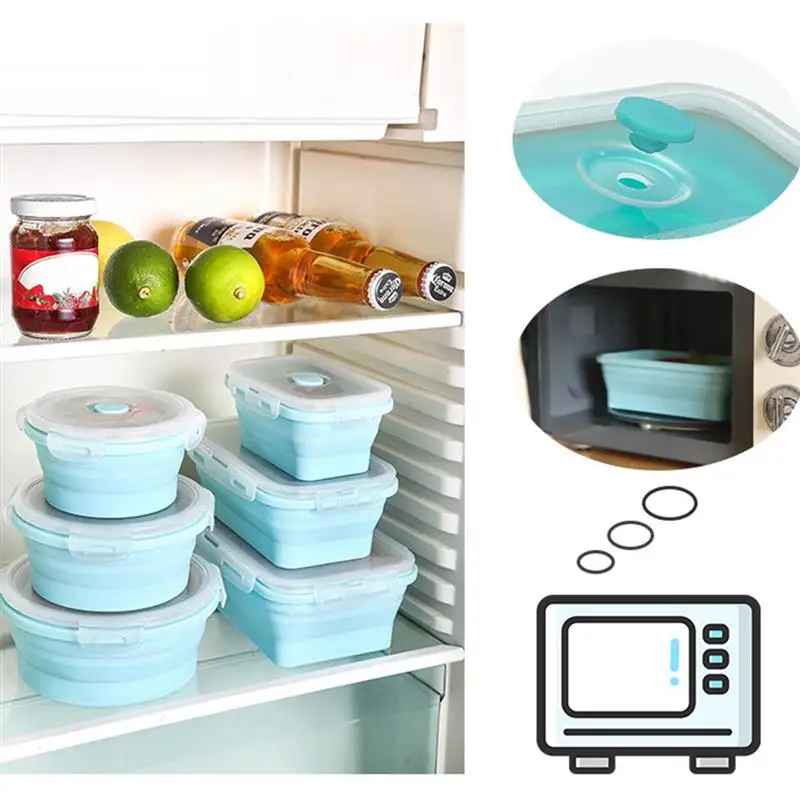 3 шт. силиконовые складные контейнеры для хранения пищевых продуктов | Дом и сад