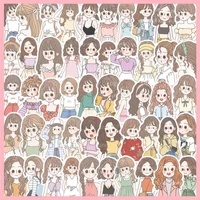 120pcs girls high value stickers cute cartoon laptop notebook phone case decoration waterproof stickers ins tide campus style