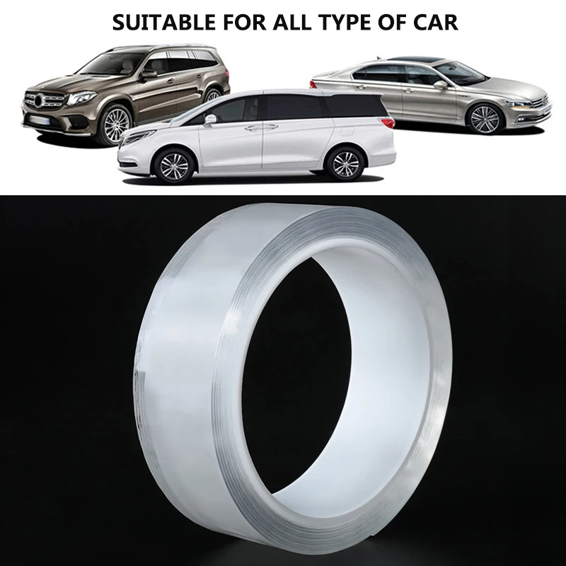 

5CM Car Stickers Protector Strip Film Transparent Nano Velcro Auto threshold Side Guard Anti Collision Scuff Protection Film