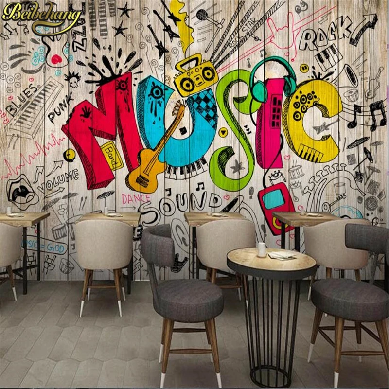 Настенная бумага beibehang на заказ фон для гостиной в стиле граффити хип хоп цветное
