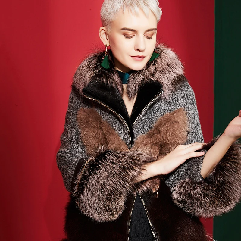 

Thicken Winter New Women Ladies Warm Single-breasted Casual Faux Fur Coats Female Rex Rabbit Fur Real leather Fur Coat CY696