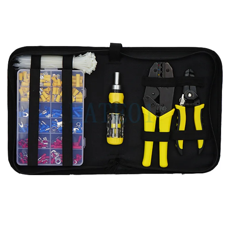 

Electrical Terminal Tool Set Installation And Maintenance Stripping Crimping Combination Tool Stripping Cold Press Clamp Kit