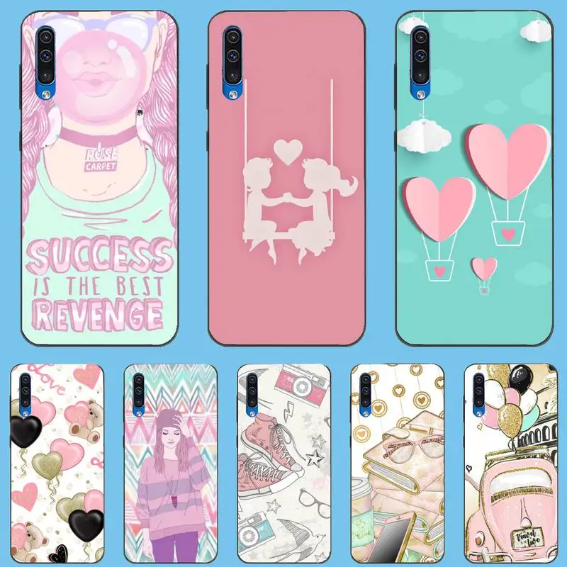 

Pink Cute Love Heart Girls Life Phone Case For Redmi 9A 8A 7 6 6A Note 9 8 8T Pro Max 9 K20 K30 Pro Case