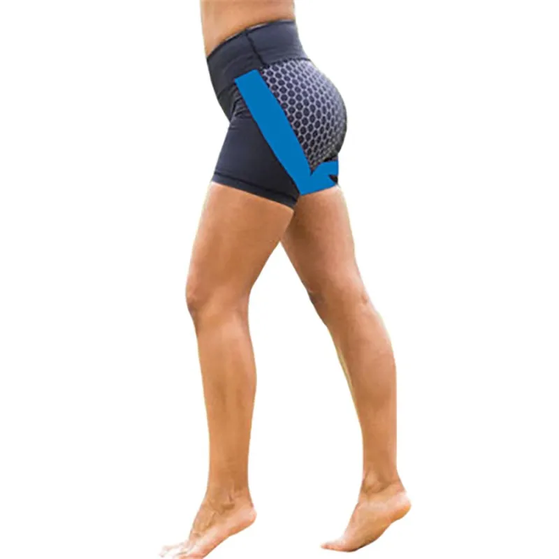 Эластичные спортивные обтягивающие шорты 2019 женские Лоскутные эластичные