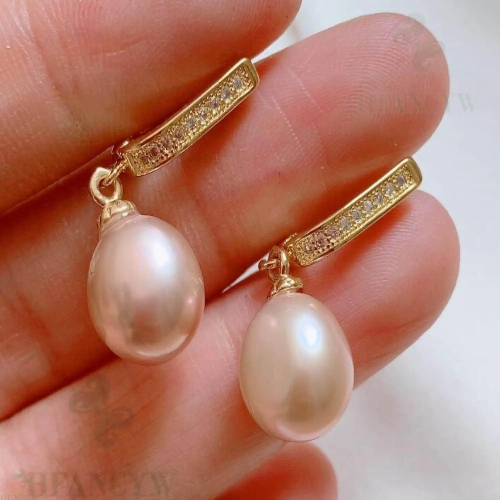 Серьги с розовым жемчугом в стиле барокко серьги гвоздики Аврора аксессуары