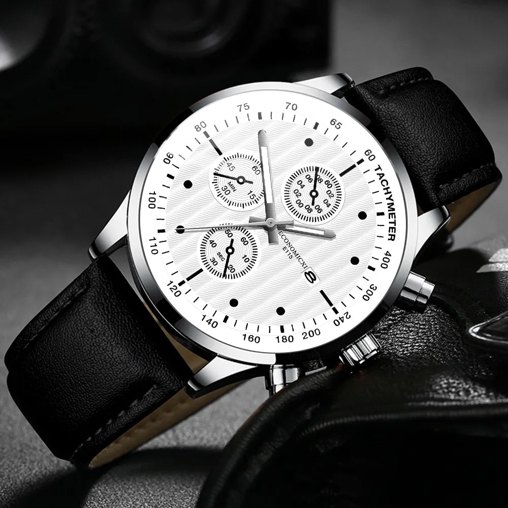 

Fashion Man's Watches Black Watch Strap Luxury Hollow Leather Strap Mechanical Watch Wrist Clock Retro Quartz Wristwatches Man
