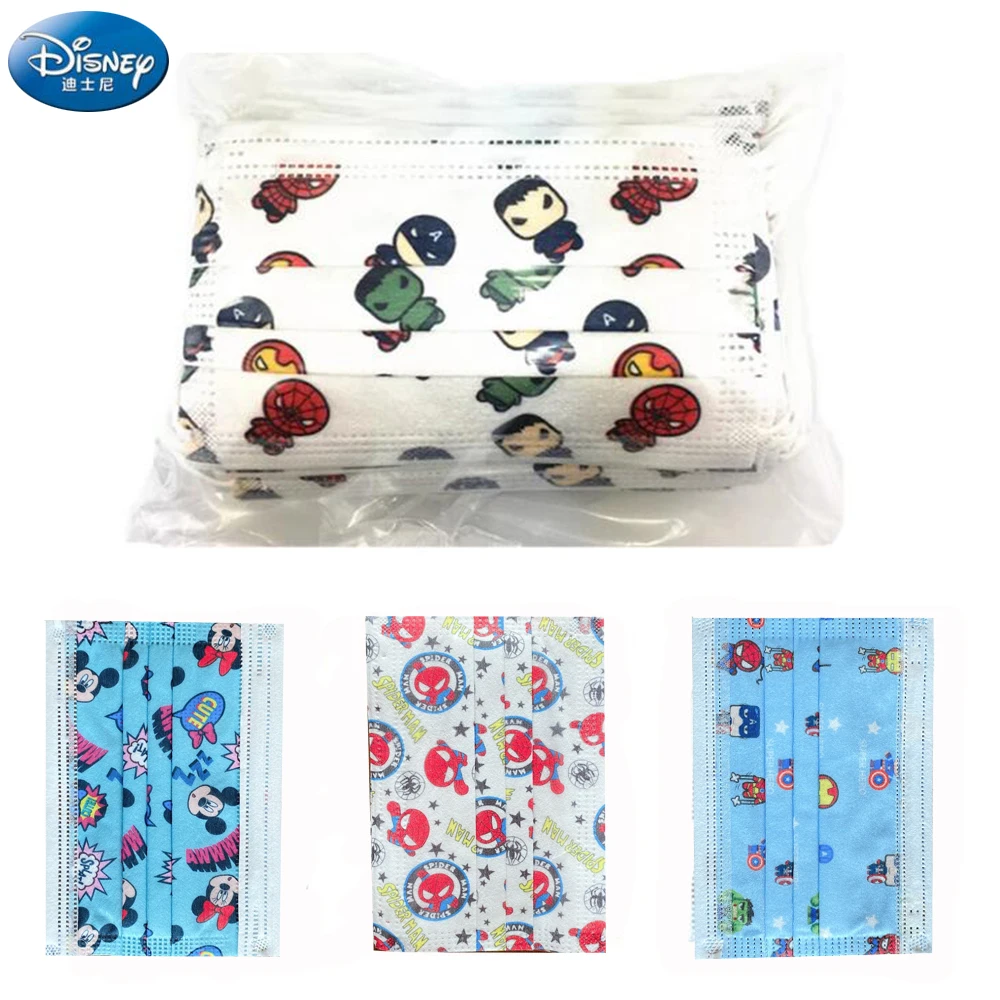 Мультфильм дети одноразовые маски 3 Слои защиты детей уход за кожей лица маска