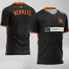 Футболка LEC S10 Team Fnatic E-sport Униформа Spieler Trikots Angepasst с именем фанатов игры Футболка с V-образным вырезом принт короткий полиэстер обычный лол
