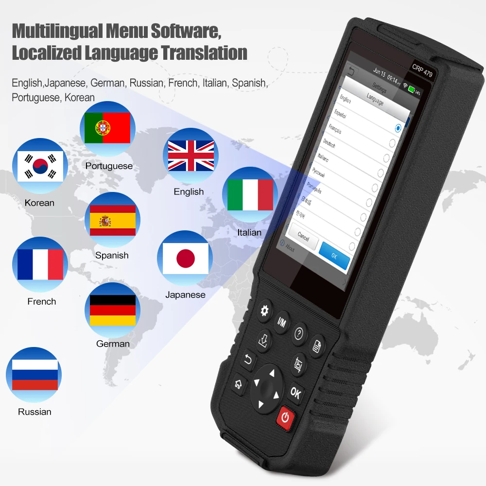 LAUNCH CRP479 Wi Fi Obd2 Автомобильный сканер считыватель кодов ABS EPB DPF Сброс масла IMMO