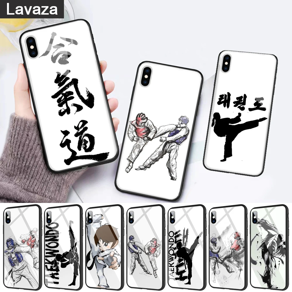 Спортивный красивый стеклянный чехол для телефона в виде тхэквондо Apple iPhone 11 Pro X XS