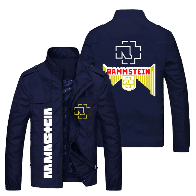 

2021 New Style Jacket Popular Men's Clothing Zipper Casual Stand Collar Locomotive Style Outerwear Logo Printed Pilot Uniform