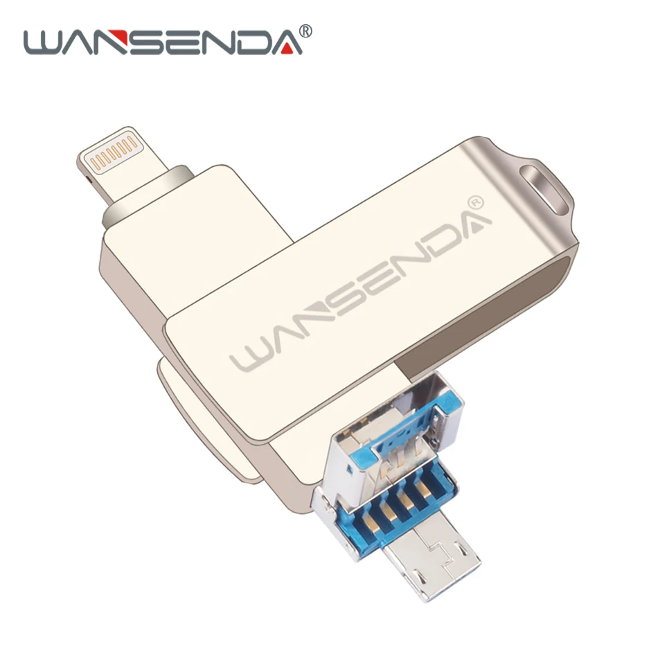 WANSENDA OTG USB флеш накопитель 3 в 1 usb 128 iOS и Micro USB|USB флэш-накопители| |