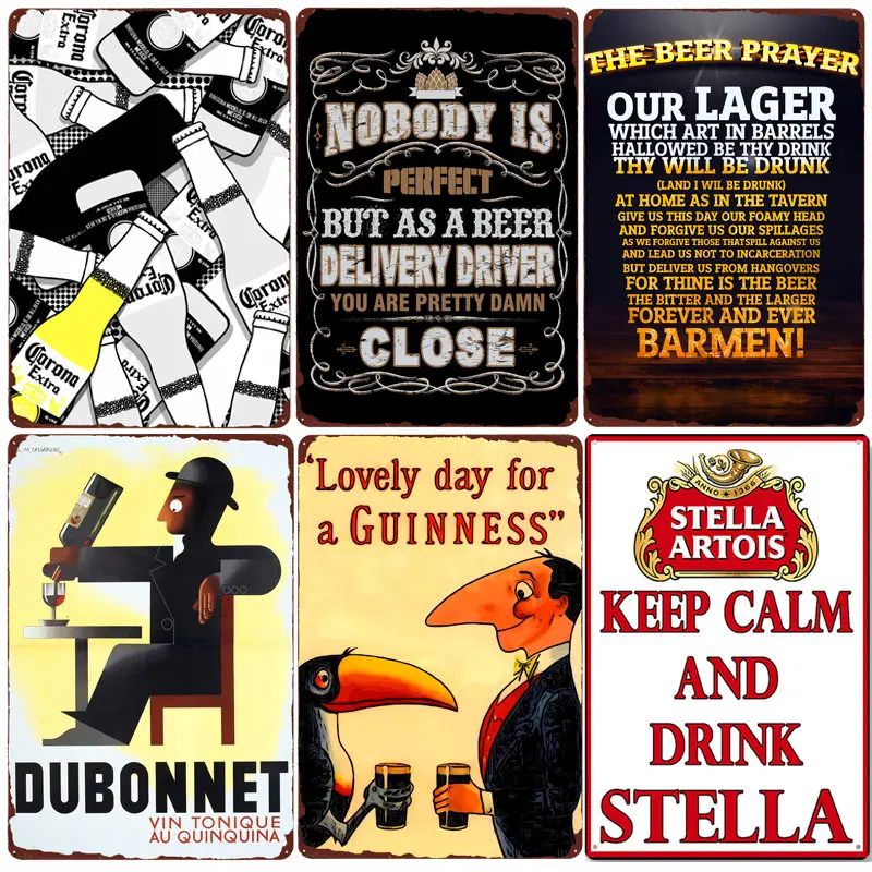

The BEER Prayer Plaque Guinness Vintage Metal Tin Signs Bar Pub Home Decorative Plate Whiskey Art Poster Corona Wall Decor A627