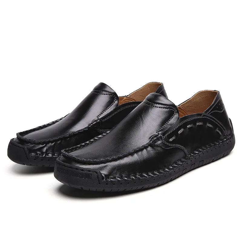 Genuine Leather Men Casual Shoes Luxury Loafers Moccasins Breathable Slip on Driving | Обувь