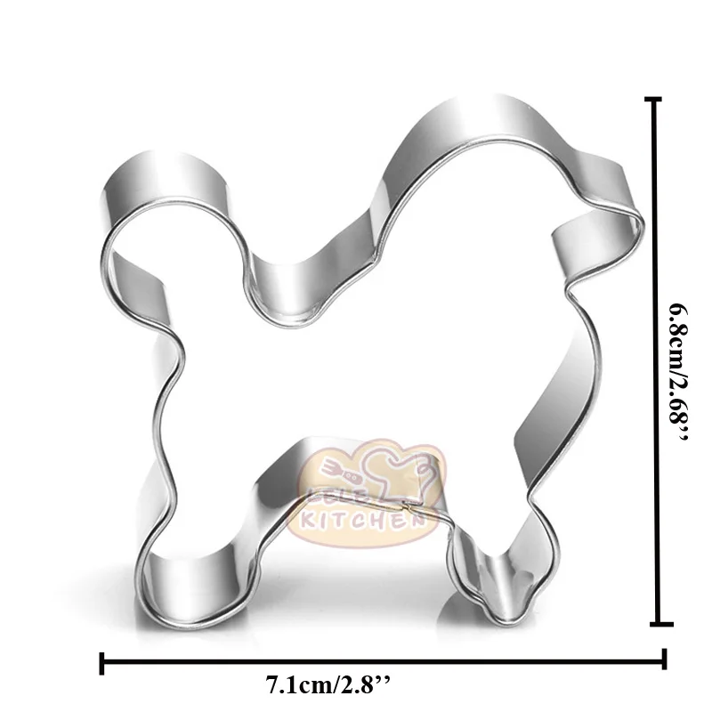 1pcs Poodle Dog Cookware reposteria Biscuit Mold Stainless Steel Cookie Cutter Fondant Cake Decor Tools Pastry Shop Cupcake DIY |
