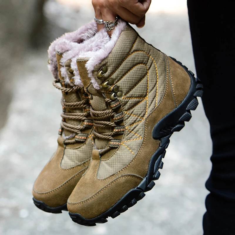 Очень теплые мужские ботинки Походные Зимние на платформе Мужская