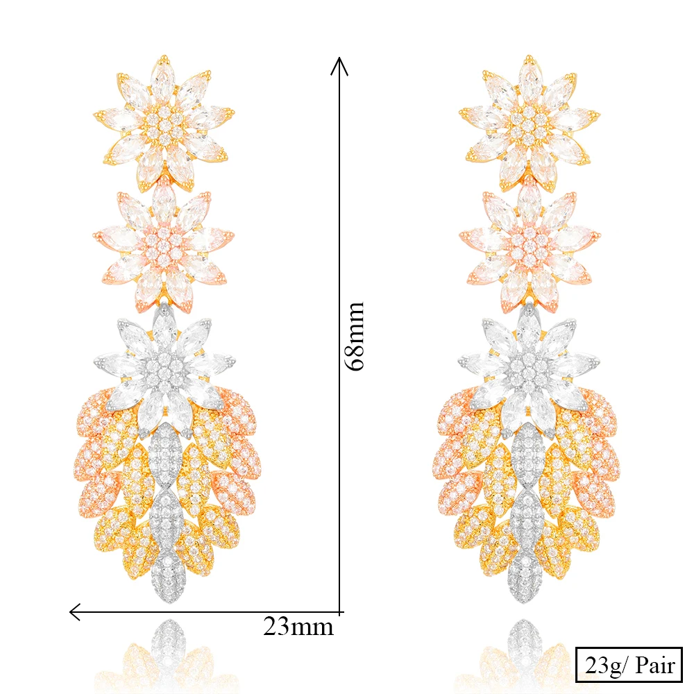 GODKI известный бренд в нигерийском стиле цветок лист трендовые длинные серьги