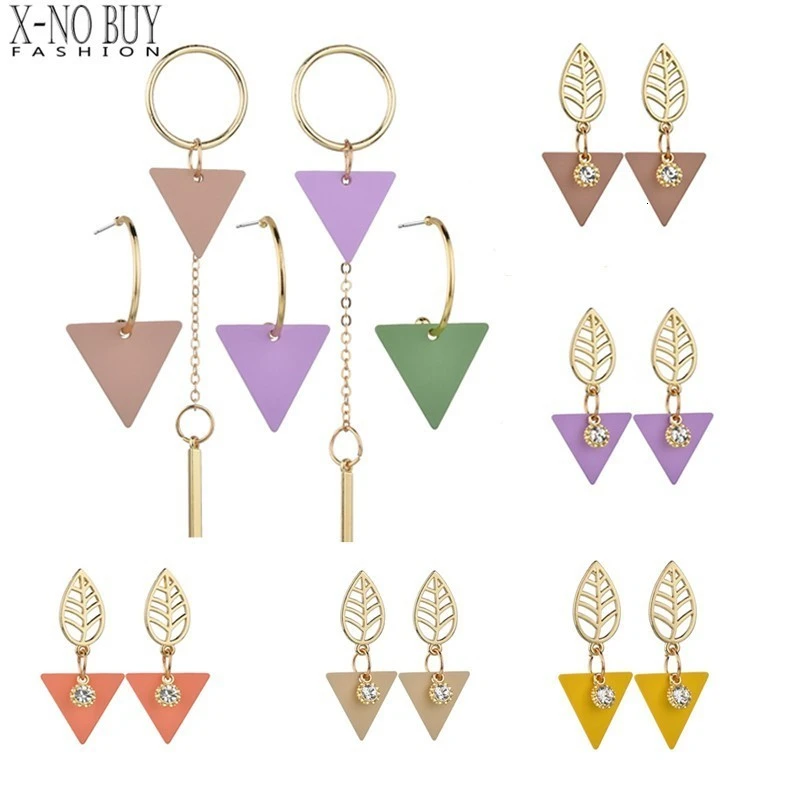 Новые модные геометрические серьги гвоздики для женщин треугольные подвески
