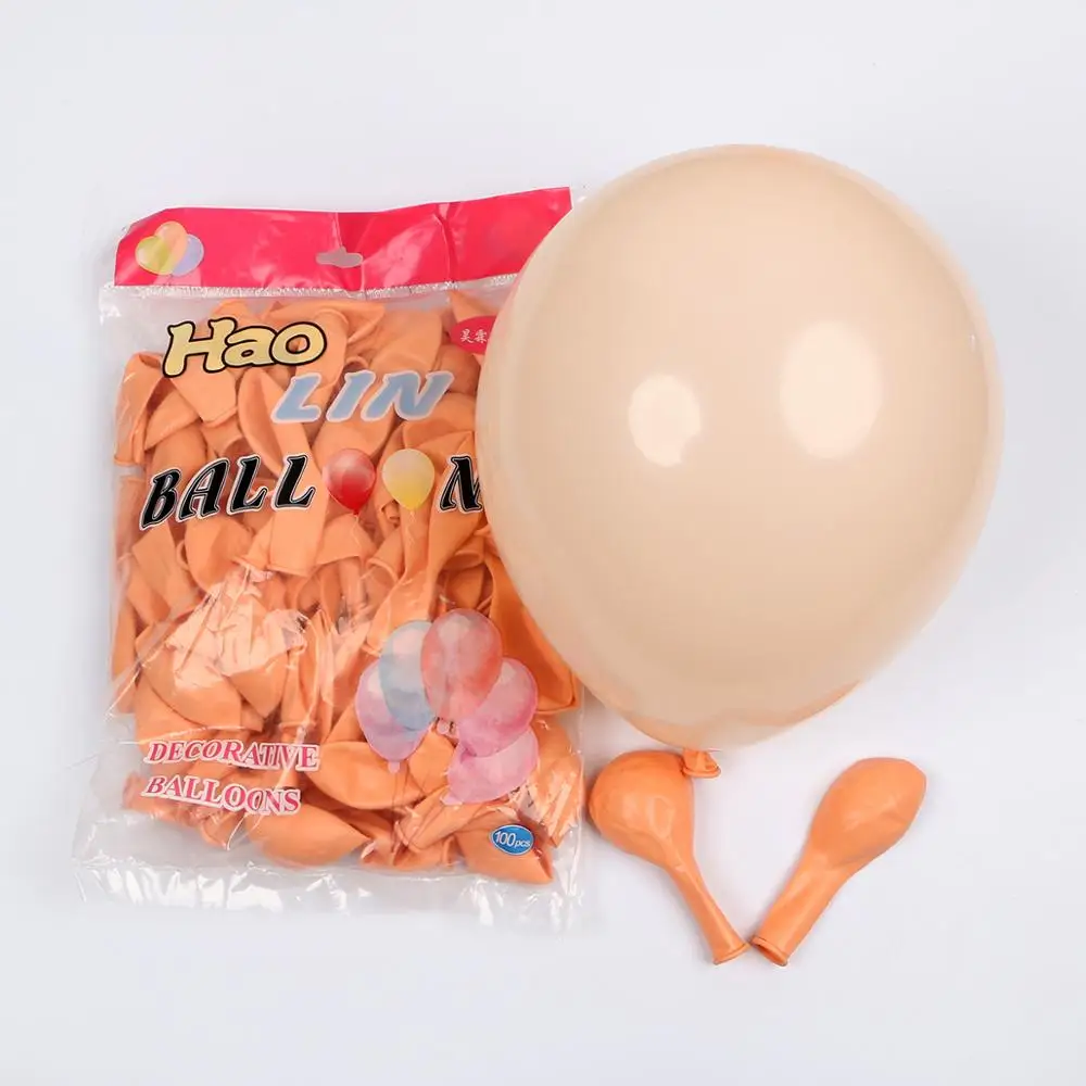 peach 100 шт. 10 дюймов латексные шары для макарунов, Цвет шарики для свадебного украшения день рождения украшения Дети globos babyshower деко - Цвет: peach
