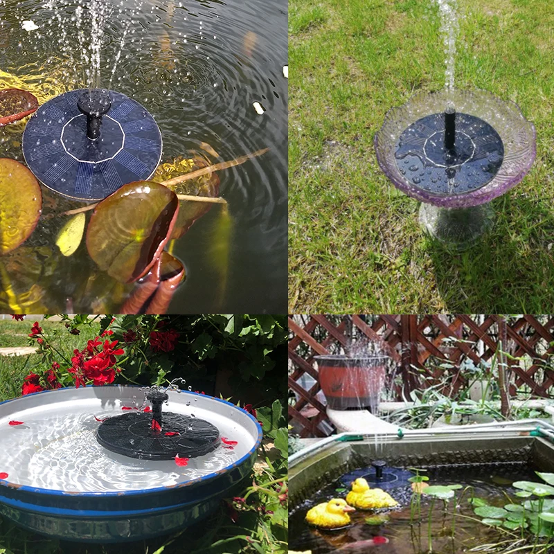Мини фонтан для воды на солнечной батарее эко пруд водопад садовое украшение