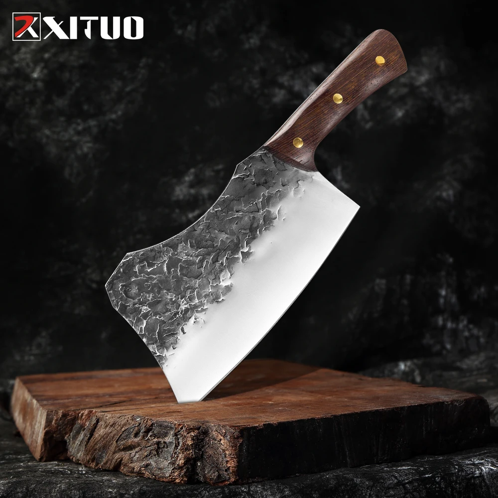 

XITUO Full Tang Hand-Forged Chef Knife Super Sharp High Carbon Steel Meat Cleaver Special Cooking Tool For Hotel Home Kitchen