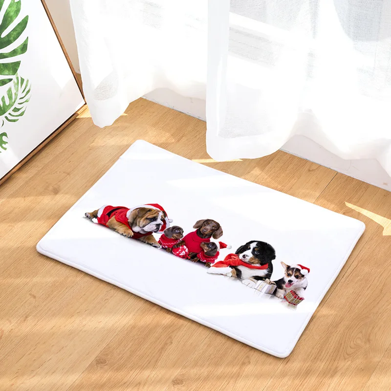 CAMMITEVER принтом в виде рождественского кота собаки коврик прикроватный коврики