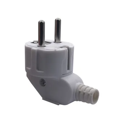 Белый Черное колено белый 16A 250V PP огнезащитные ЕС Пособия по немецкому языку 2 шпильки проводов разъем электропитанием под Евро адаптер Съемный разъем - Цвет: Белый