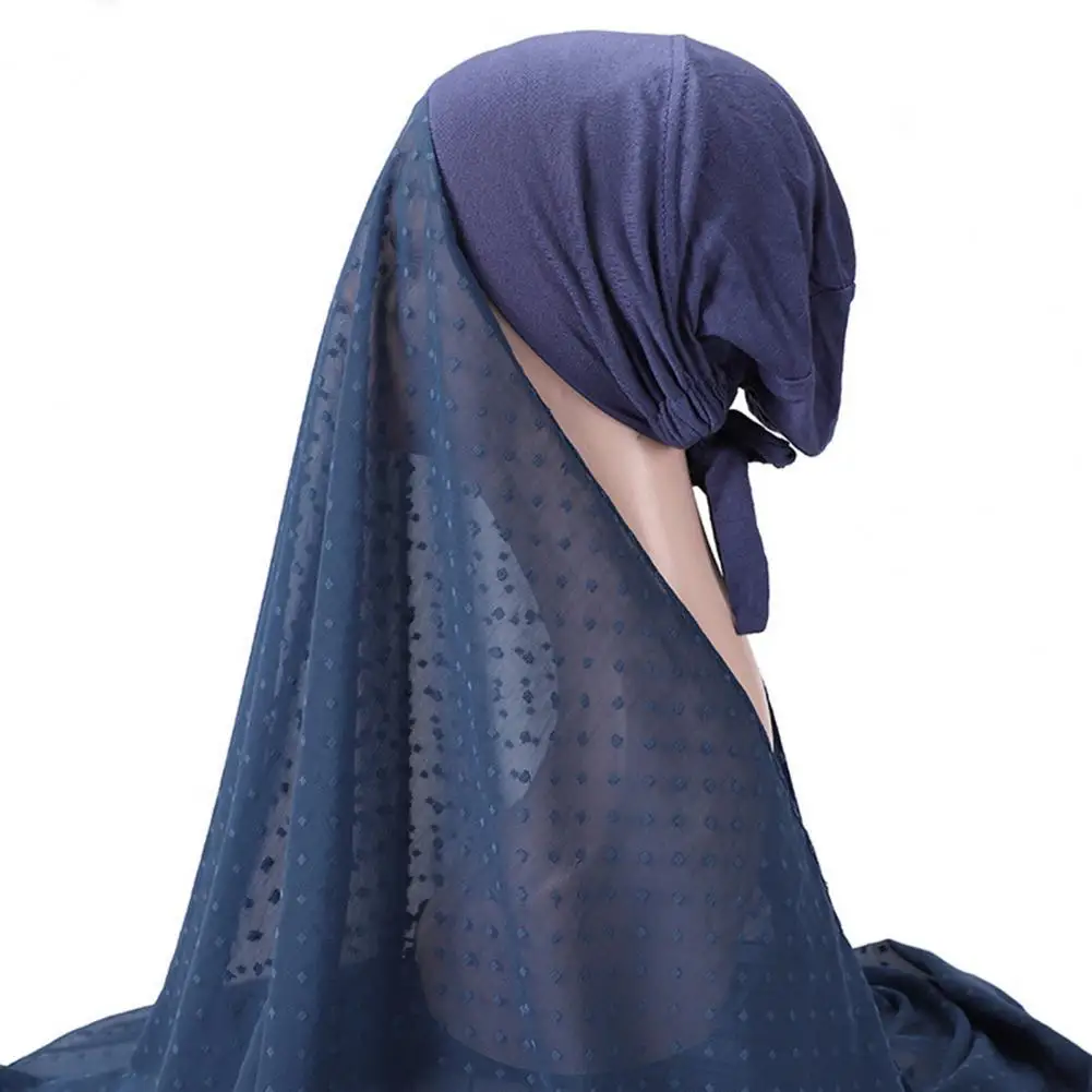 

Exercise Parts Durable Solid Color Chiffon Head Wraps Multi-purpose Instant Hijab Scarf Vibrant Color for Outdoor