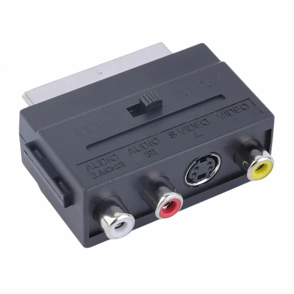 RGB Scart на композитный 3RCA S видео AV ТВ аудио адаптер или DVD рекордер телевизор