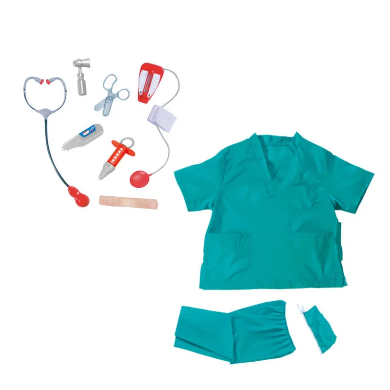 

Halloween Kids Surgeon Costume Cosplay Kindergarten Role Play House Set for Child Dress Up Home Party Performance Clothing 2021