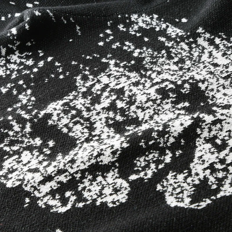 

2021 Spring Autumn Men's Cotton Slim O-Neck Printed Sweater Street Trend XR801