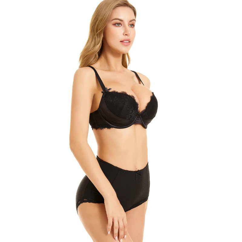 Mierside Bras Of Wemon Кружевное нижнее белье Бюстгальтер и трусики размера плюс с высокой