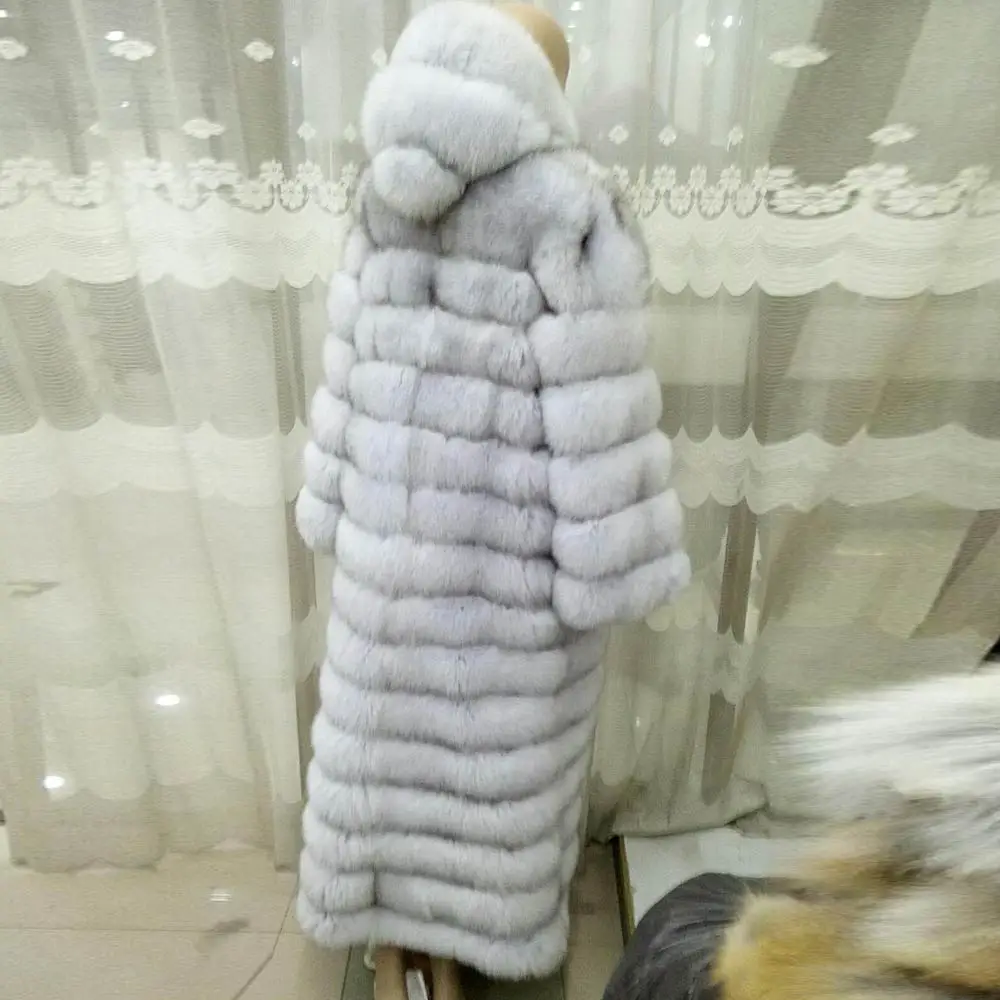 Женские меховые пальто из натурального меха, зимняя куртка для женщин, шуба из лисьего меха, шуба из натуральной кожи, длинное пальто, новое поступление