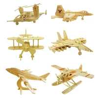 3d educational toys assembled parent child building blocks three dimensional puzzle handmade wood toys airplane model fighter