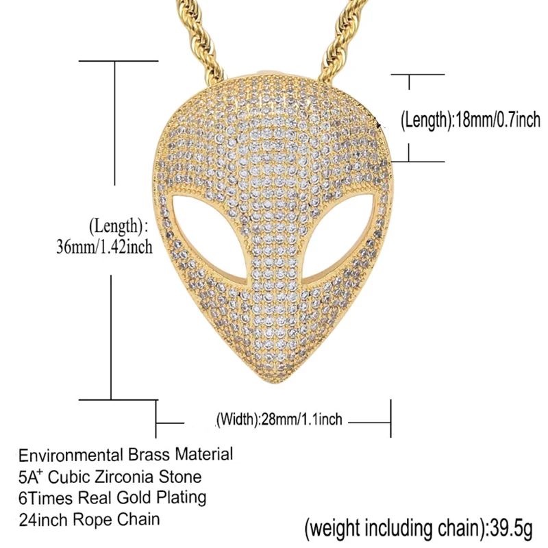 Кулон в виде маски из фианита стиле хип-хоп | Украшения и аксессуары