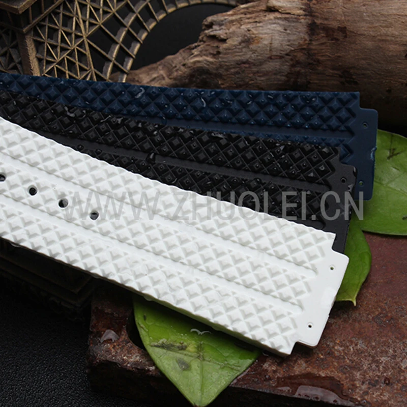 

25*19mm blue black Diving Silicone rubber watch strap Watchbands Stainless Steel Watch Depolyment Buckle fit brand watch band